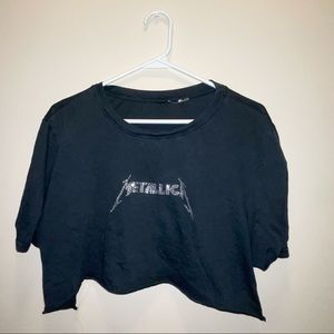 Bedazzled Metallica crop top